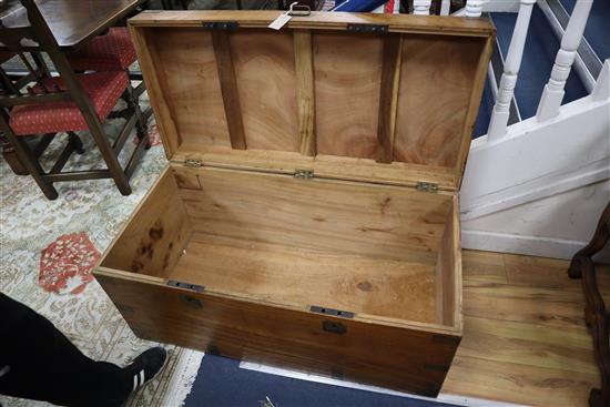 A Victorian camphorwood trunk W.104cm